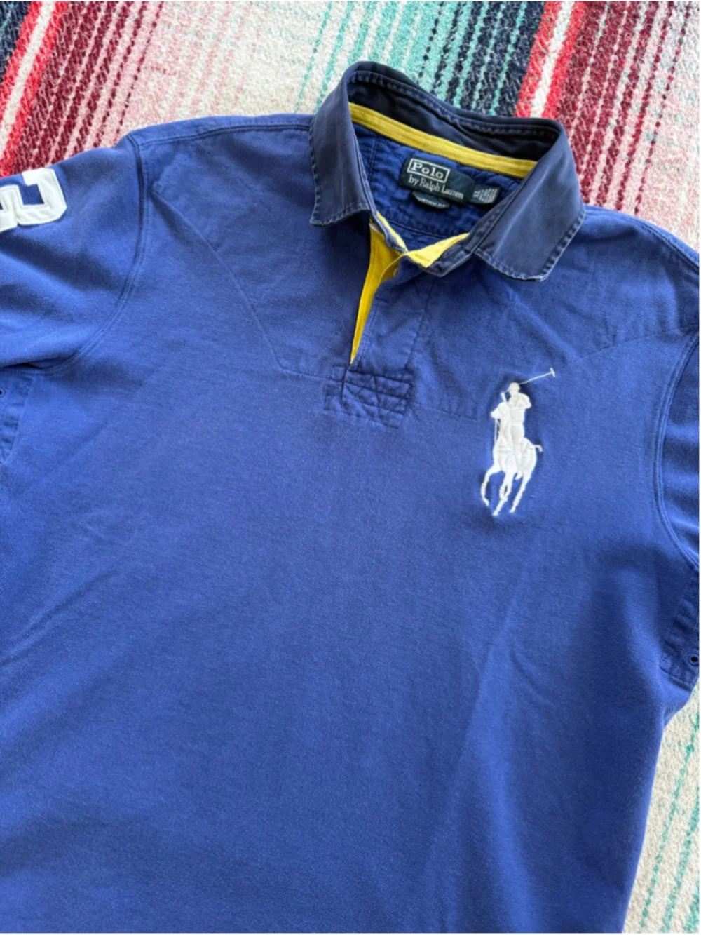 Vintage Polo Ralph Lauren Blue Rugby Polo Shirt XL